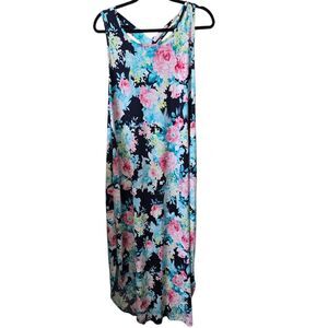 Beautiful Maxi Dress Womens Large Vacation Resort Wear Cruise Floral